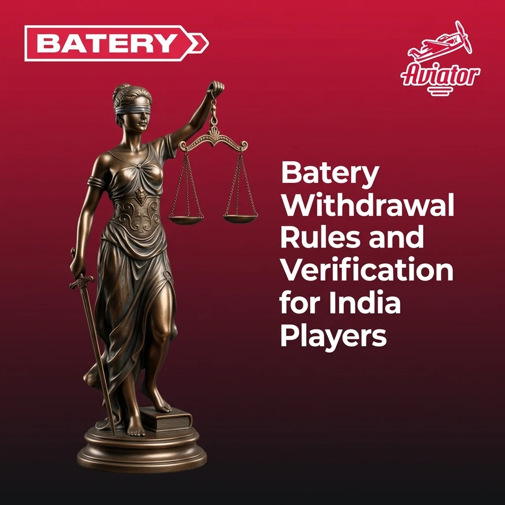 Batery withdrawal rules for India players showing ID verification, minimum INR 500 limit, and bonus wagering requirements